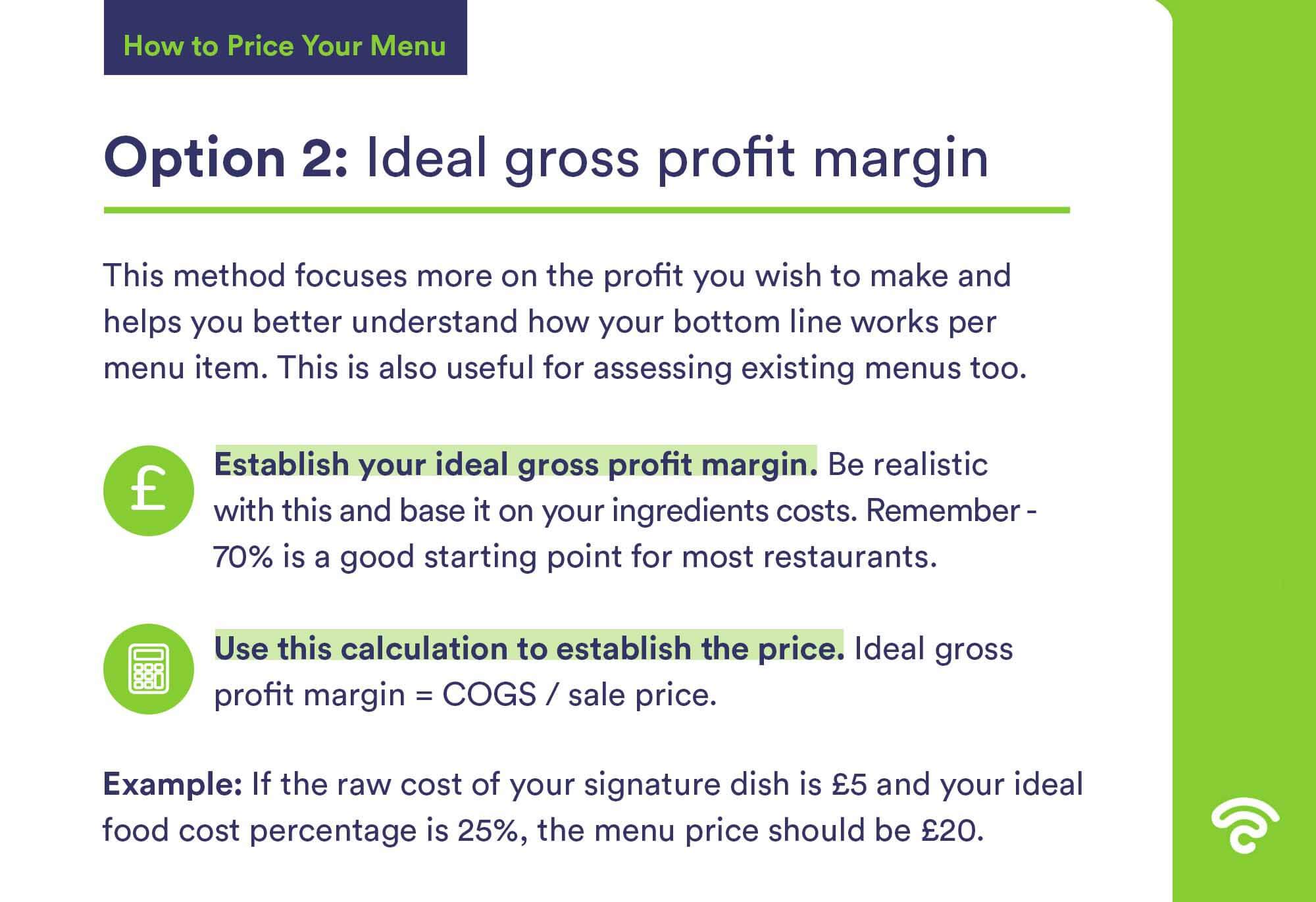 ideal gross profit margin calculation